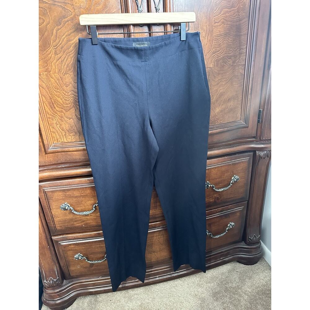 Talbots Heritage Black Women's Dress Pants High Rise Straight Leg Button Zip